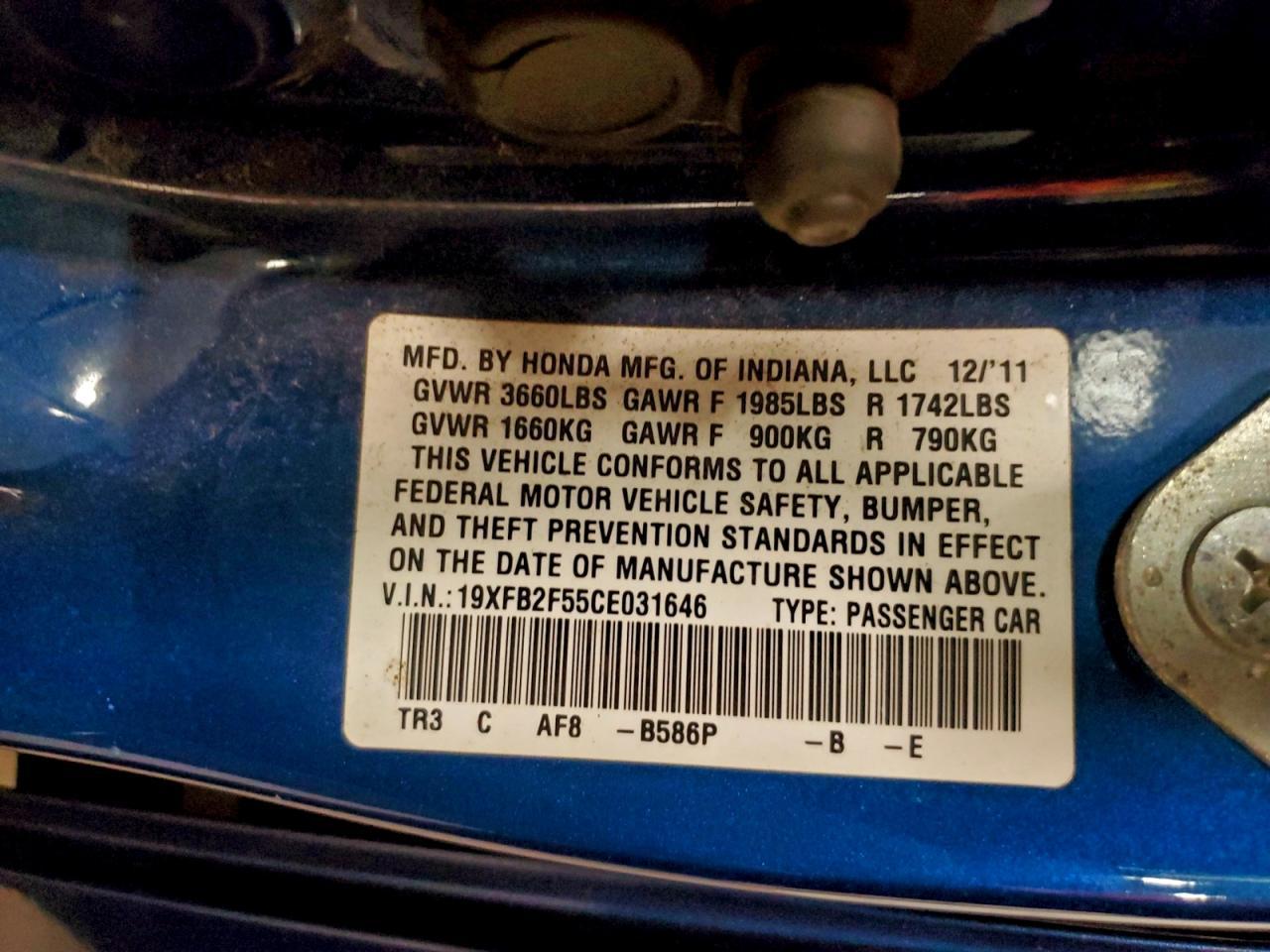 2012 HONDA CIVIC