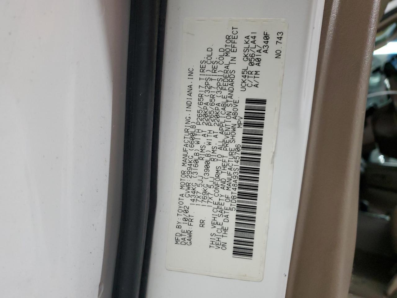2003 TOYOTA Sequoia