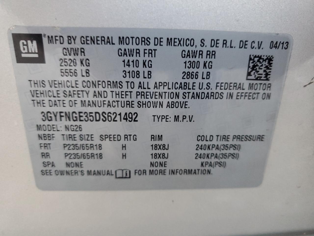 2013 CADILLAC SRX