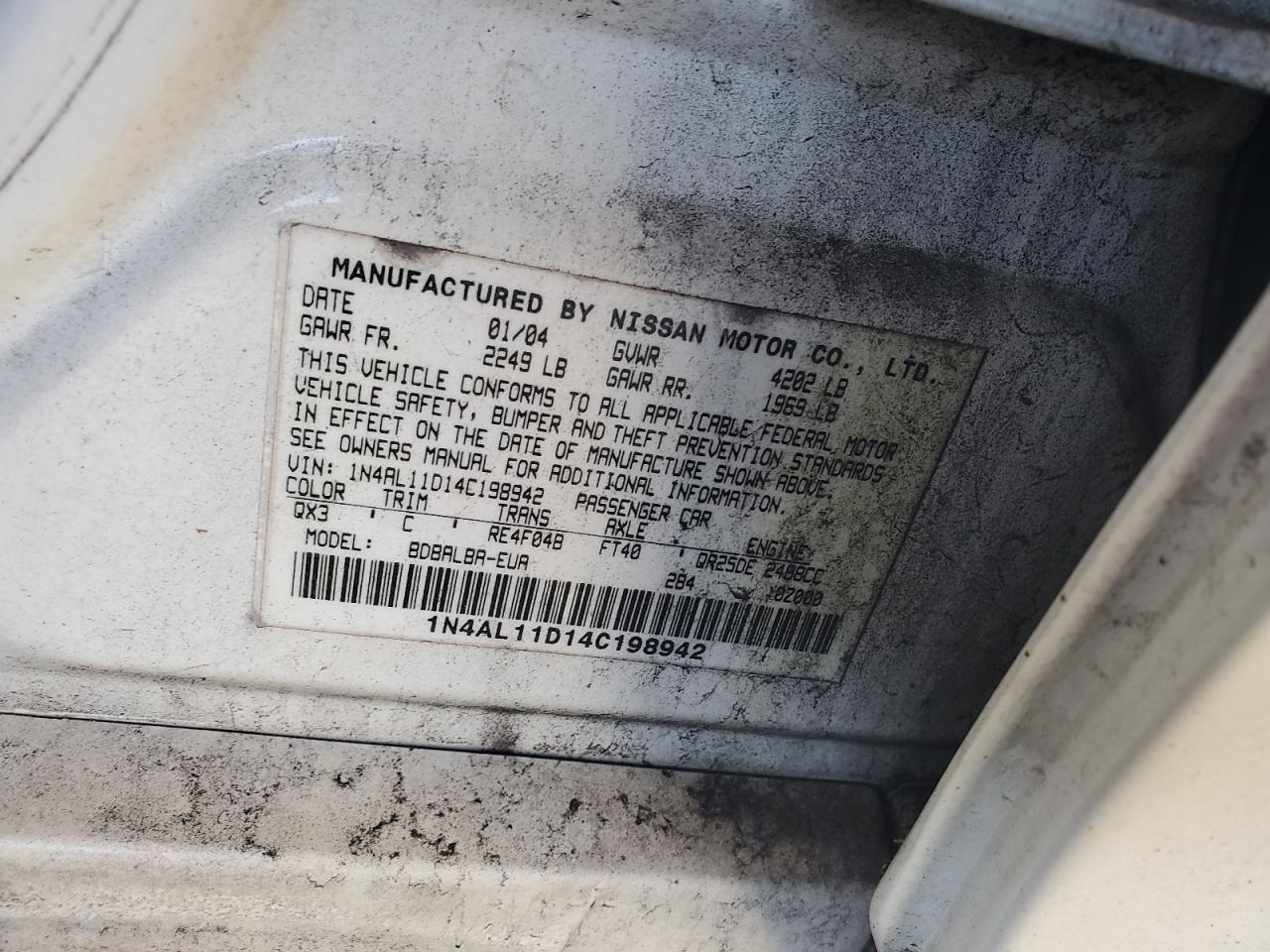 2004 NISSAN ALTIMA