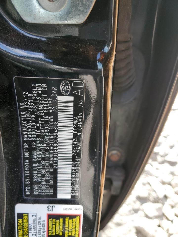 2012 TOYOTA COROLLA