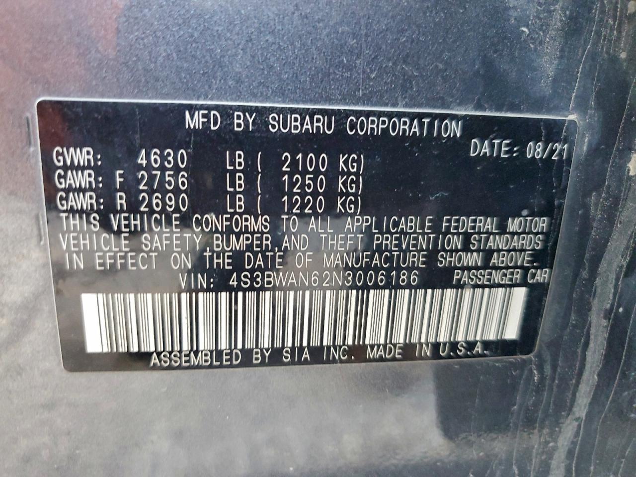 2022 SUBARU Legacy