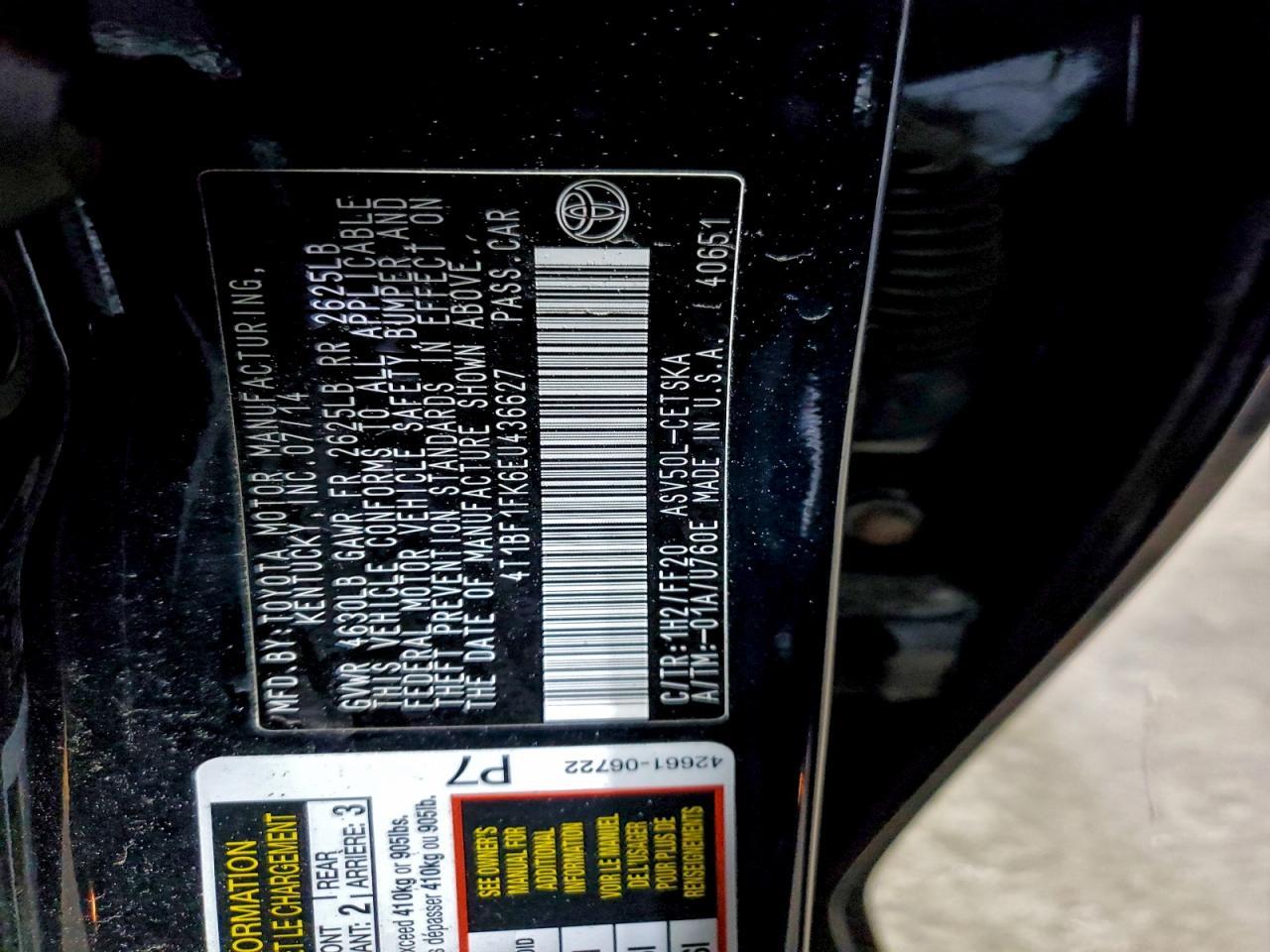 2014 TOYOTA CAMRY