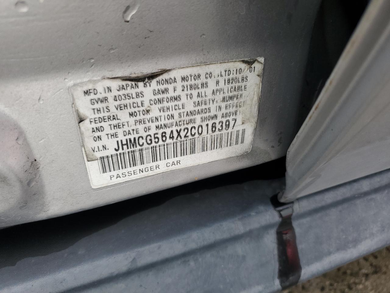 2002 HONDA ACCORD