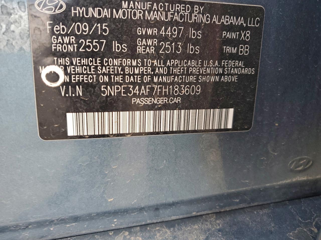 2015 HYUNDAI SONATA