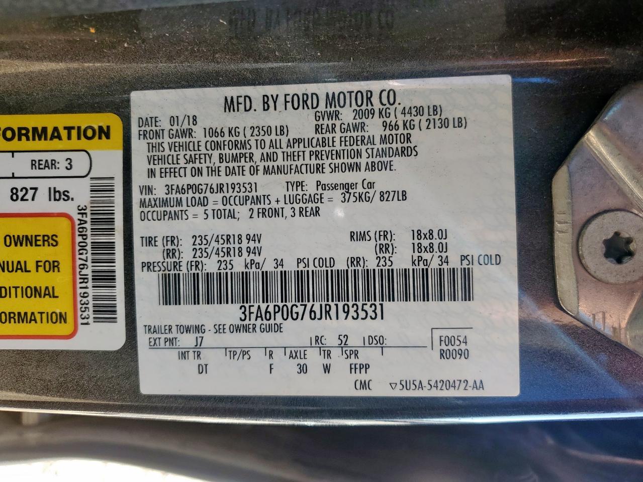 2018 FORD FUSION