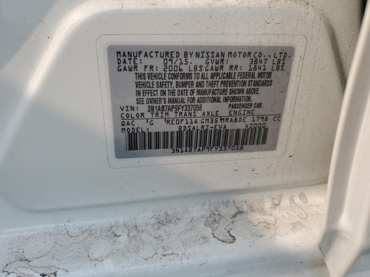 2015 NISSAN SENTRA