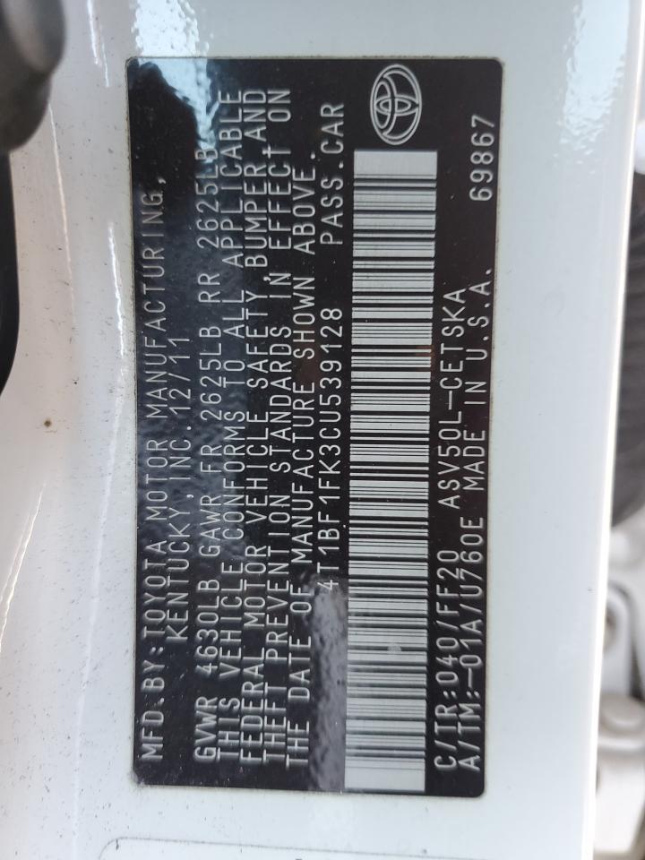 2012 TOYOTA CAMRY
