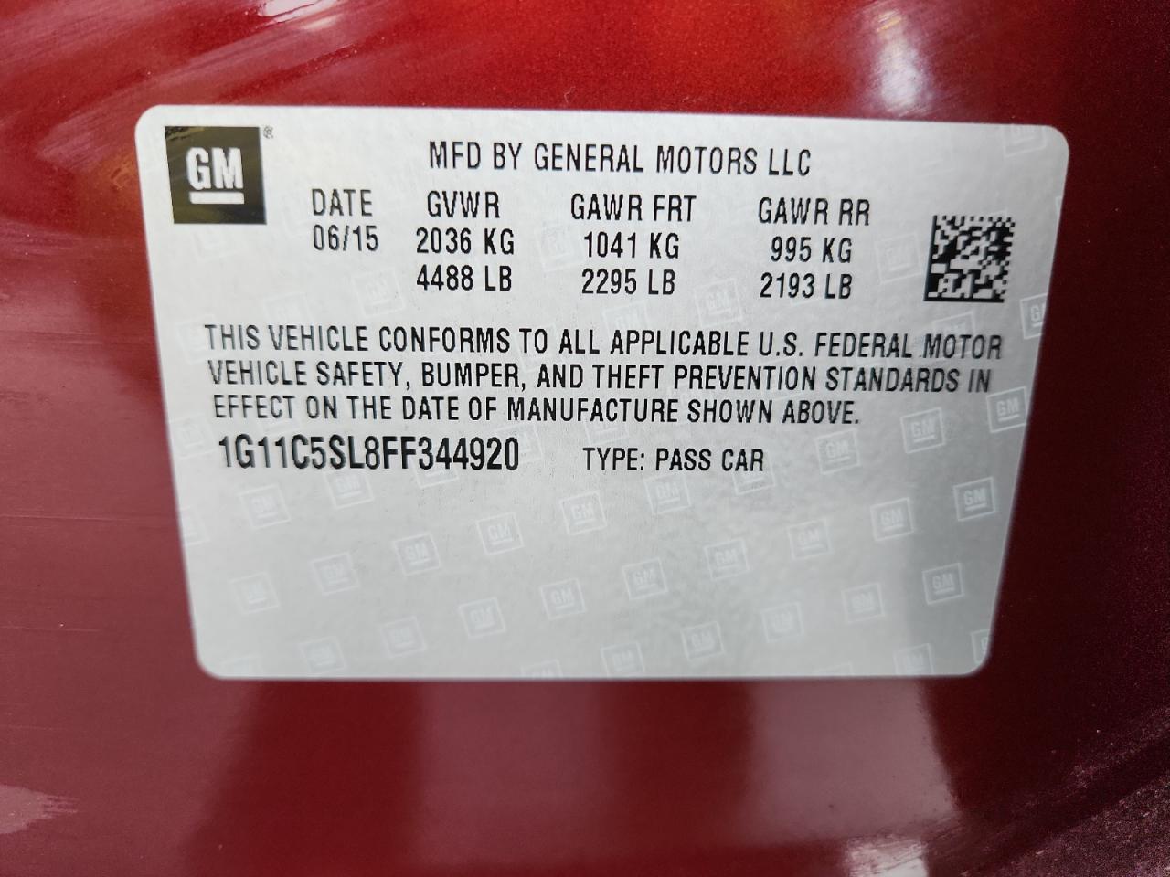 2015 CHEVROLET MALIBU