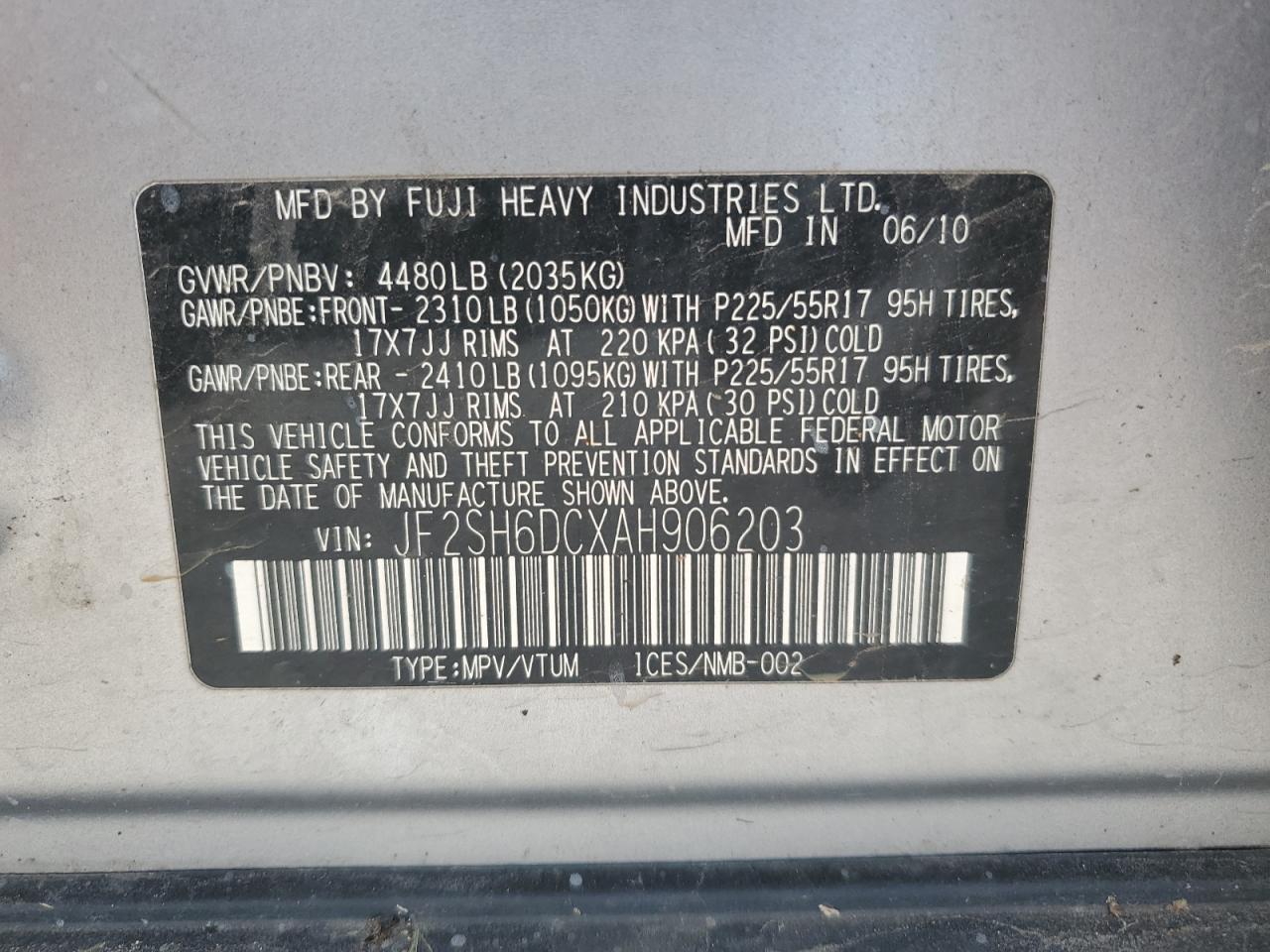 2010 SUBARU FORESTER