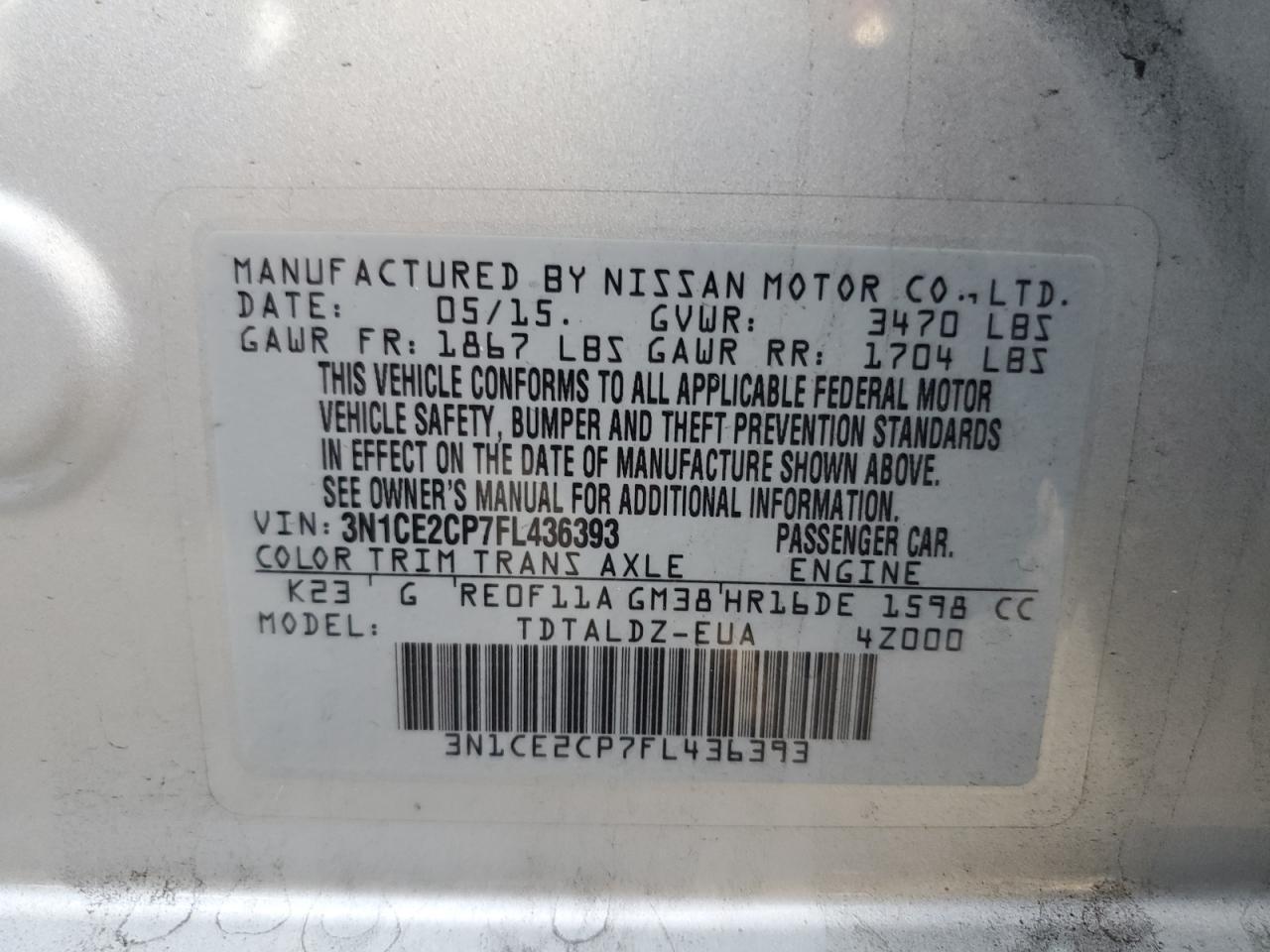2015 NISSAN Versa Note