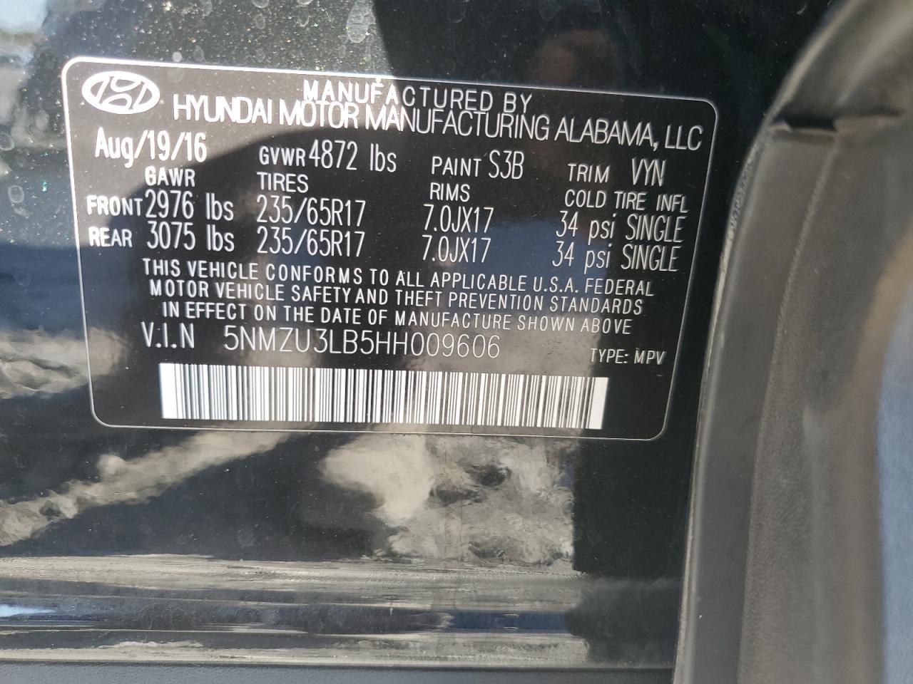2017 HYUNDAI SANTA FE