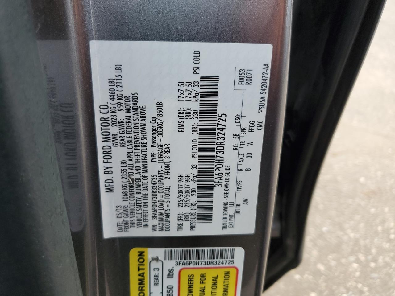 2013 FORD FUSION