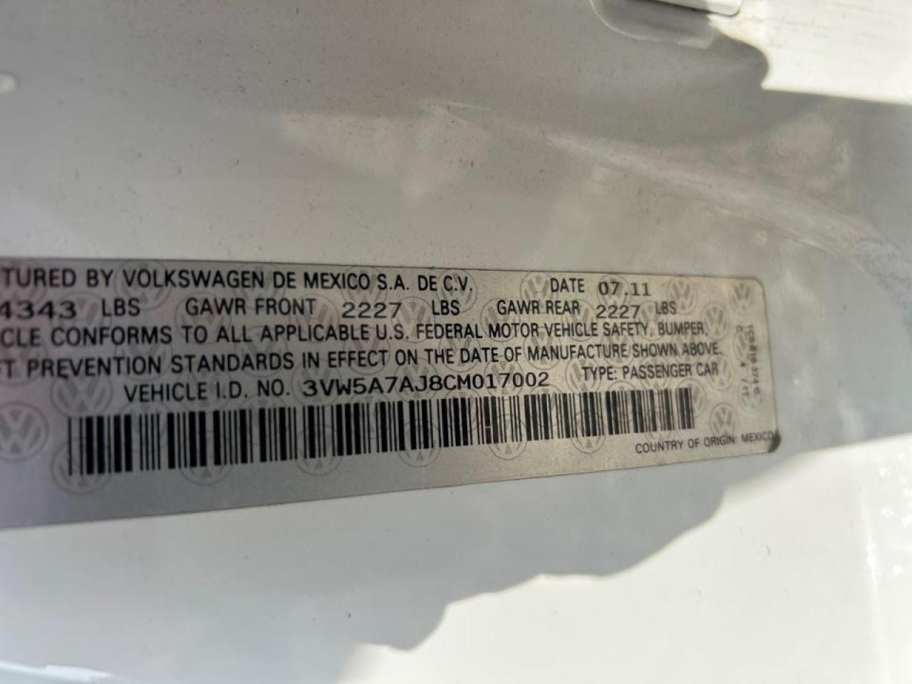 2012 VOLKSWAGEN JETTA