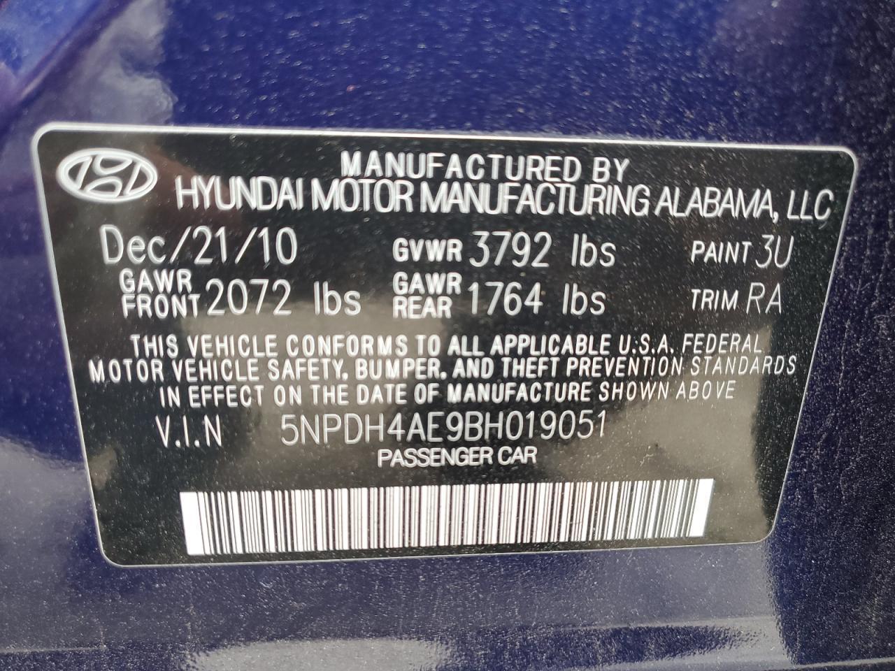 2011 HYUNDAI ELANTRA