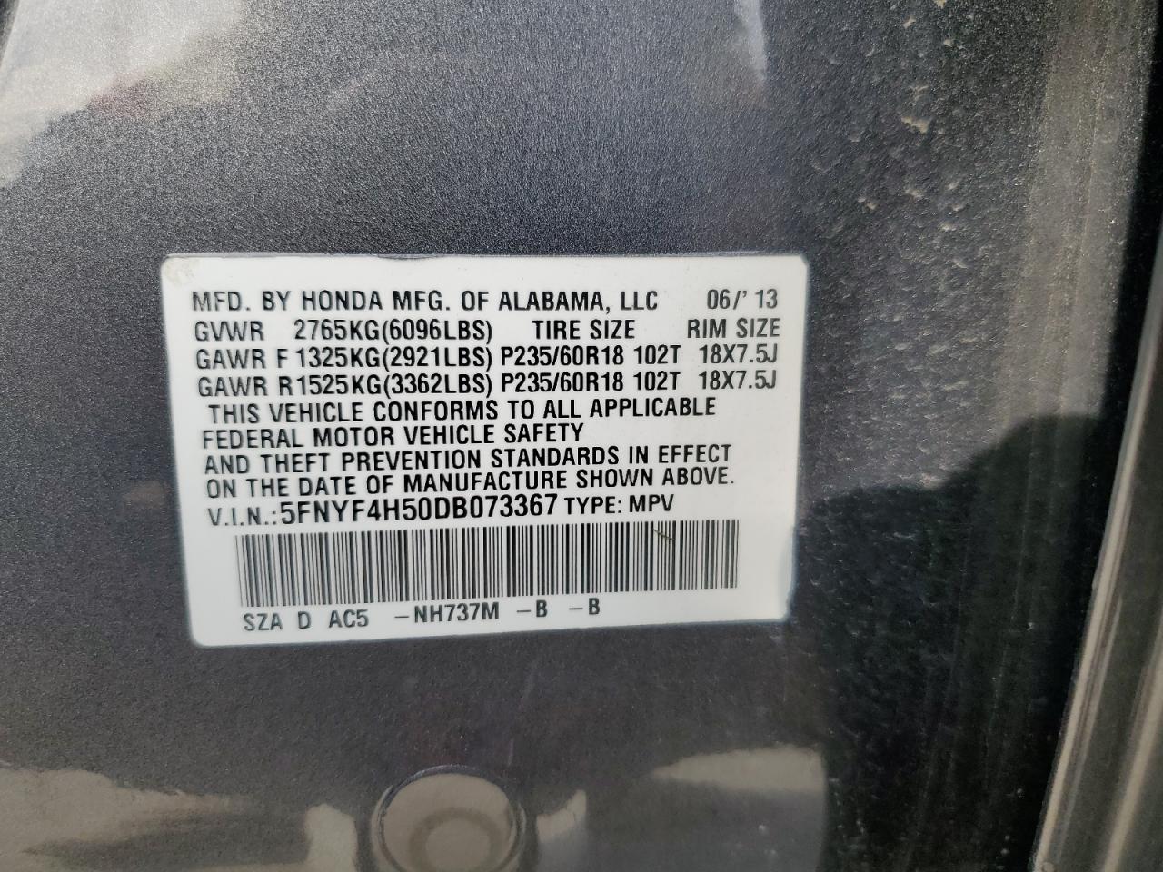 2013 HONDA PILOT