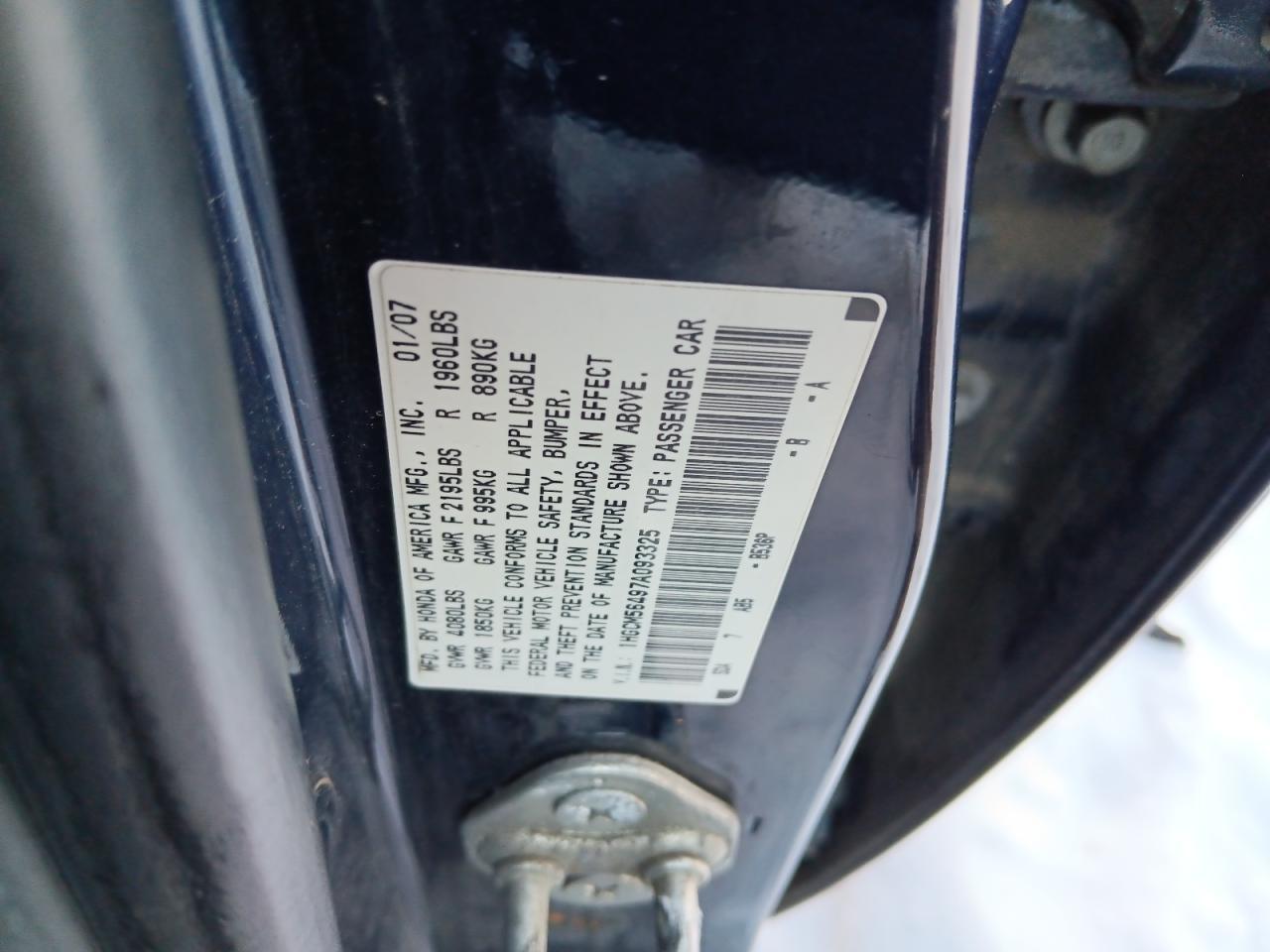 2007 HONDA ACCORD