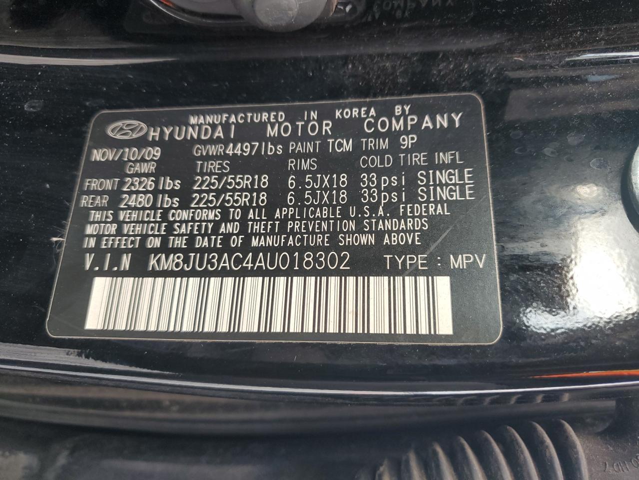 2010 HYUNDAI TUCSON