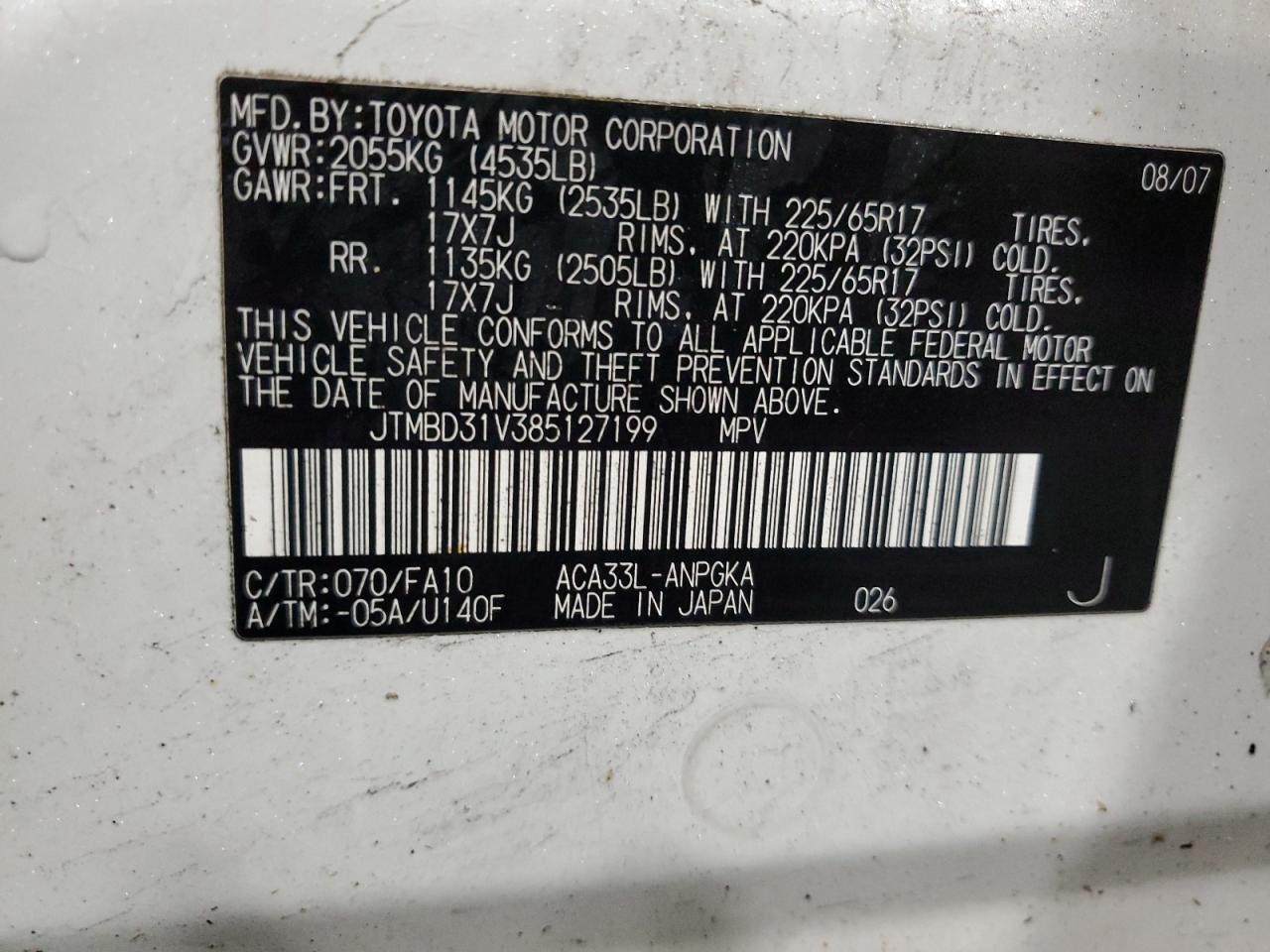 2008 TOYOTA RAV4