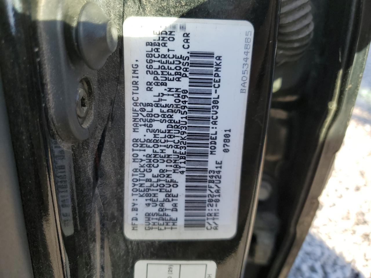 2003 TOYOTA CAMRY