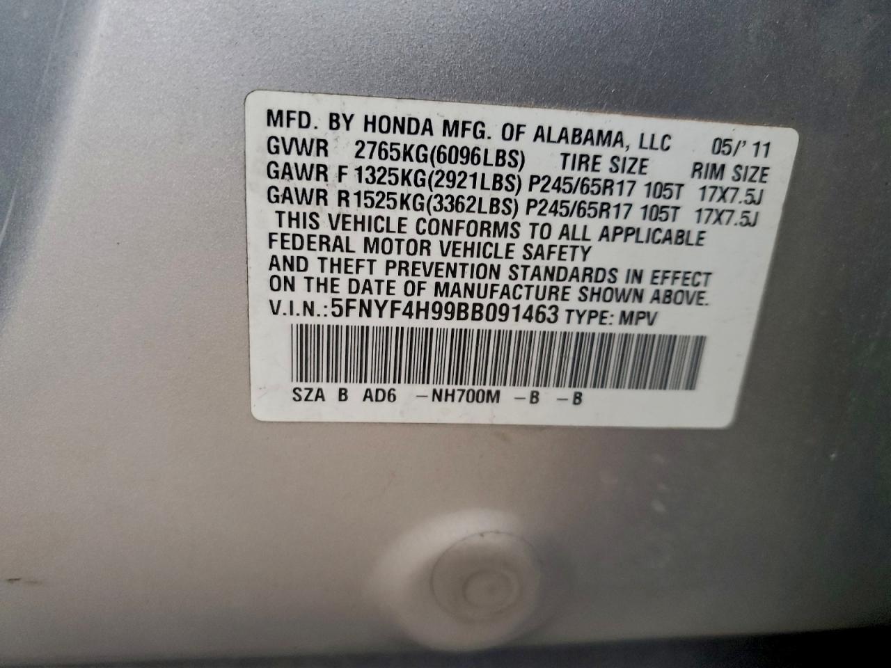 2011 HONDA PILOT