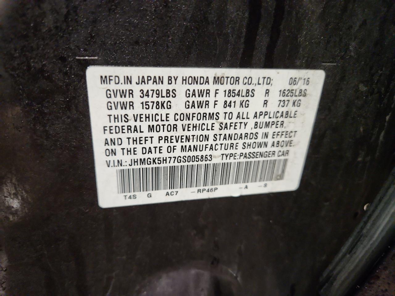 2016 HONDA FIT