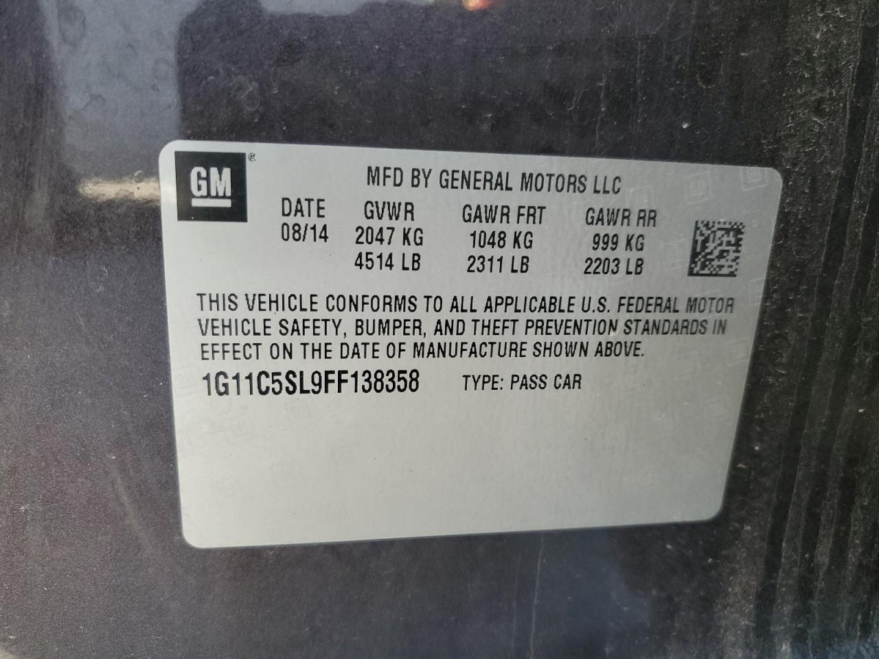 2015 CHEVROLET MALIBU