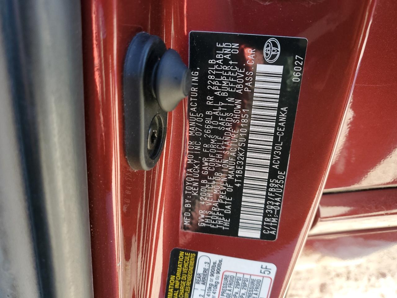 2005 TOYOTA CAMRY
