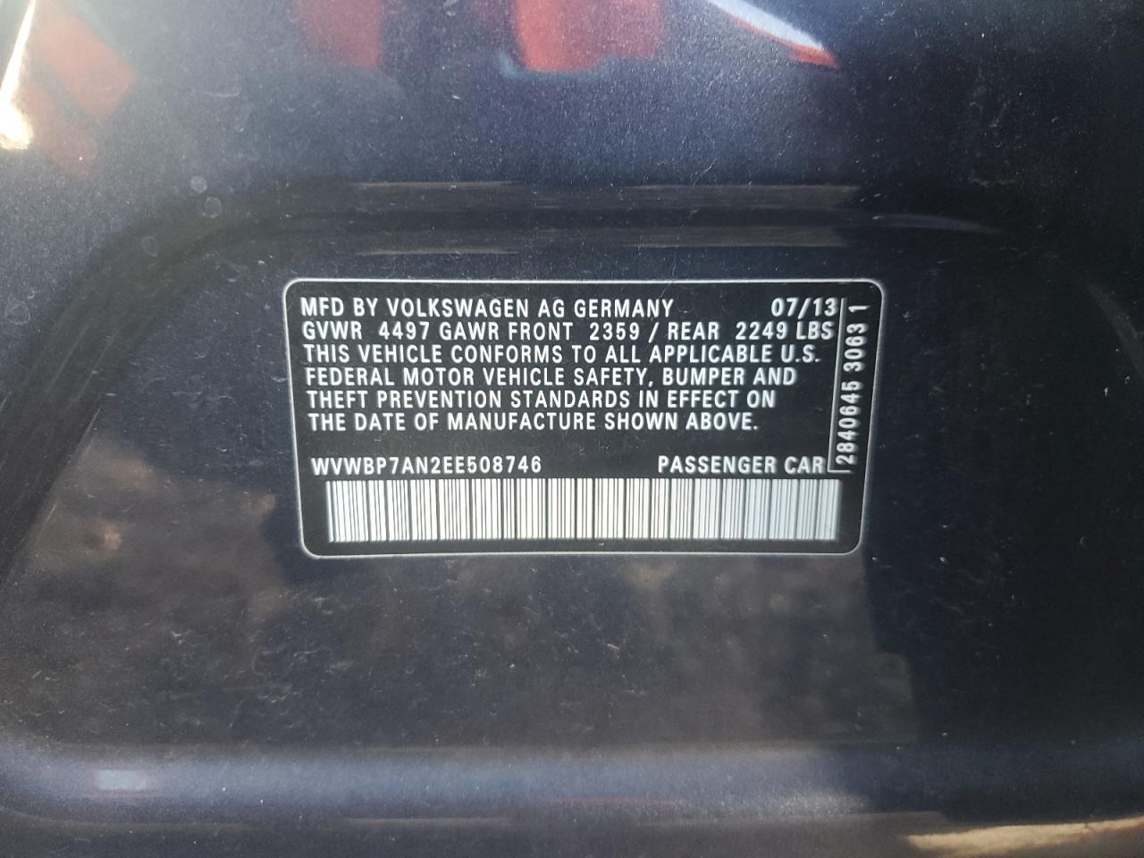 2014 VOLKSWAGEN CC