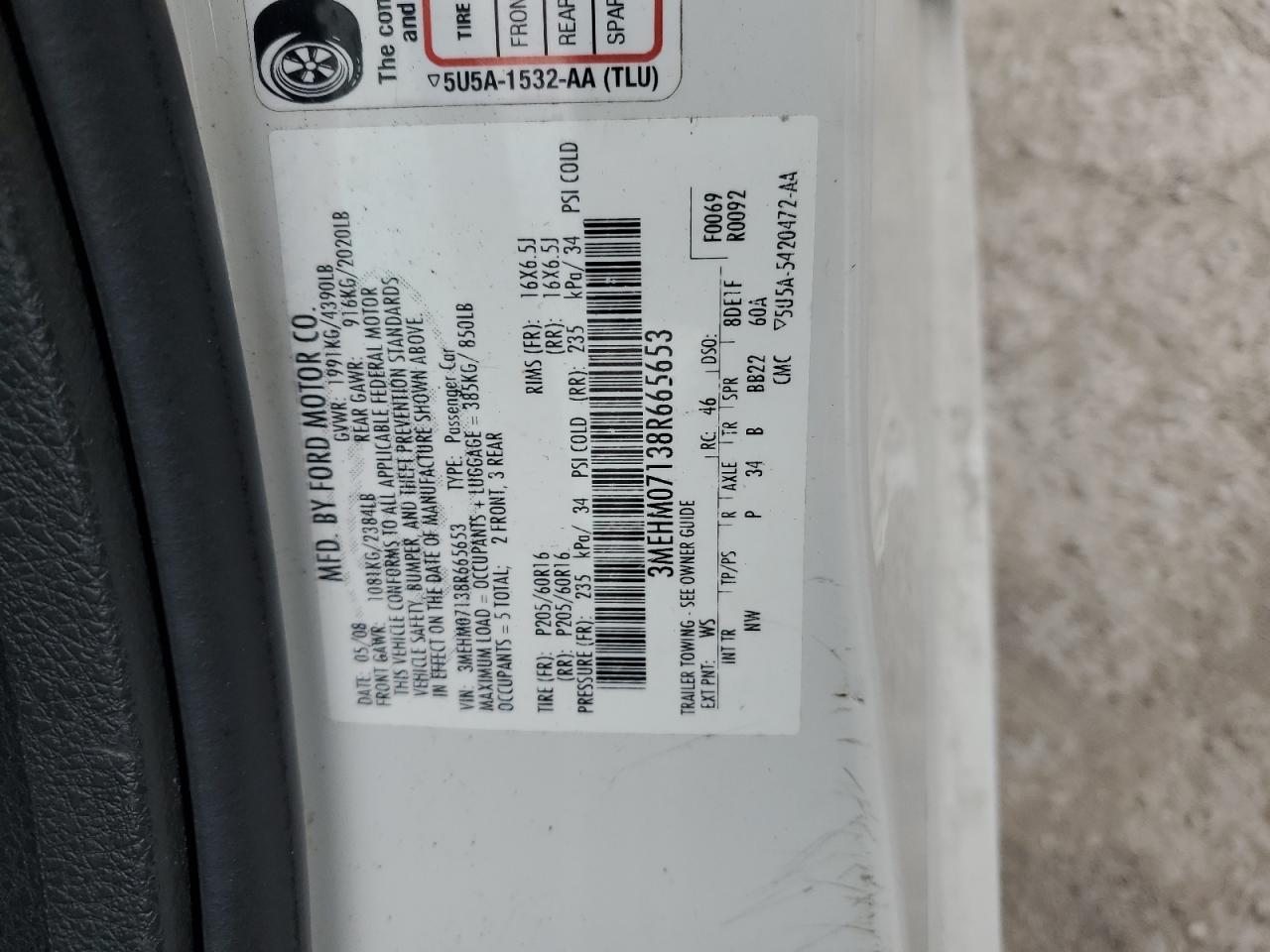 2008 MERCURY Milan