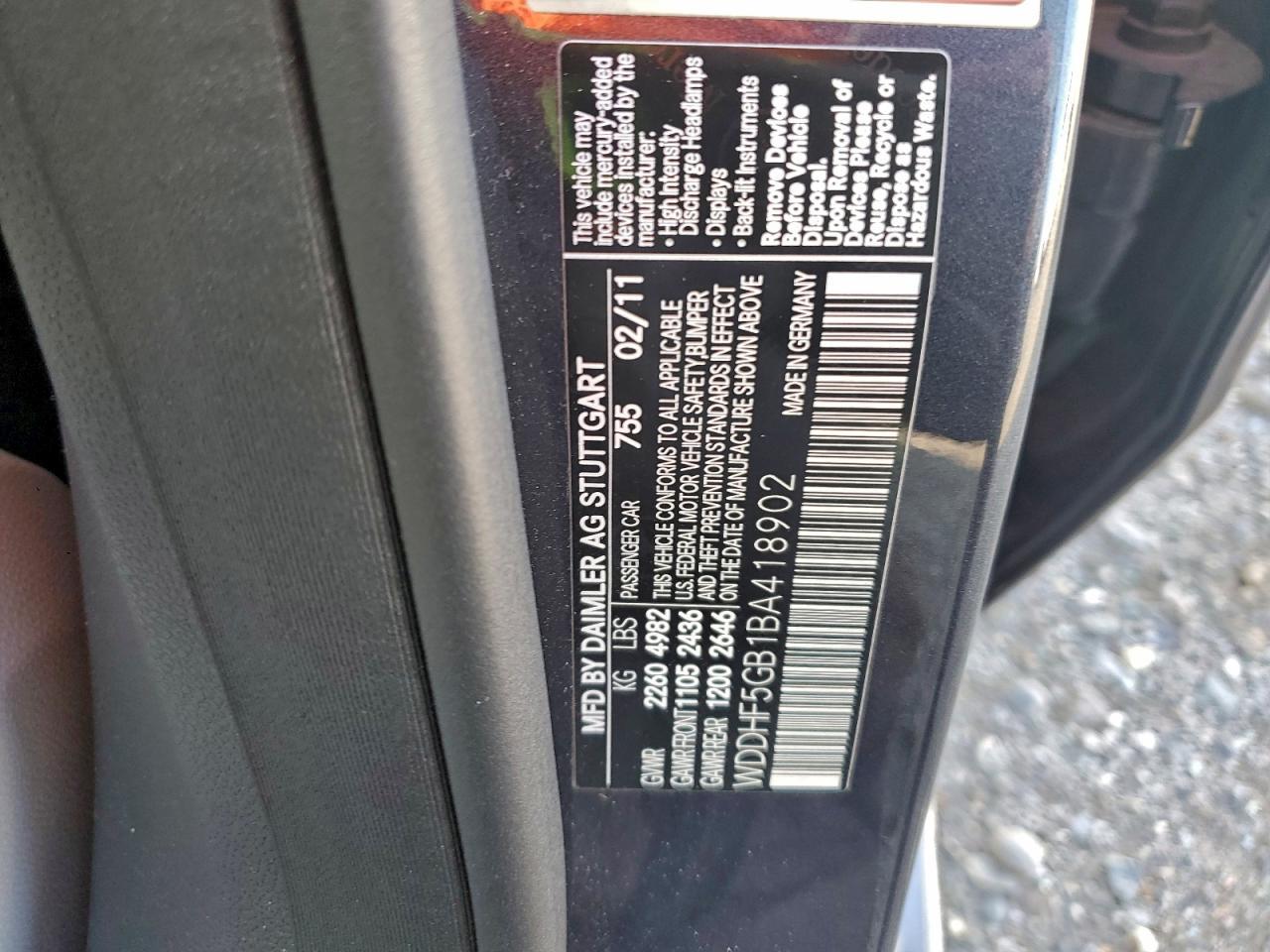 2011 MERCEDES-BENZ E-Class
