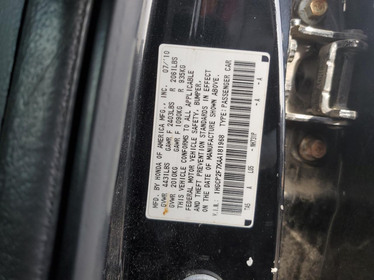 2010 HONDA ACCORD