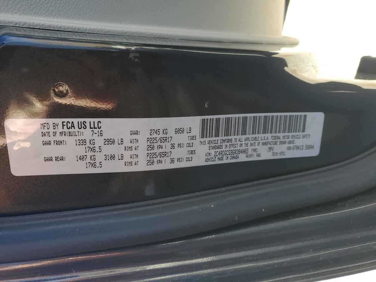 2016 DODGE GRAND CARAVAN