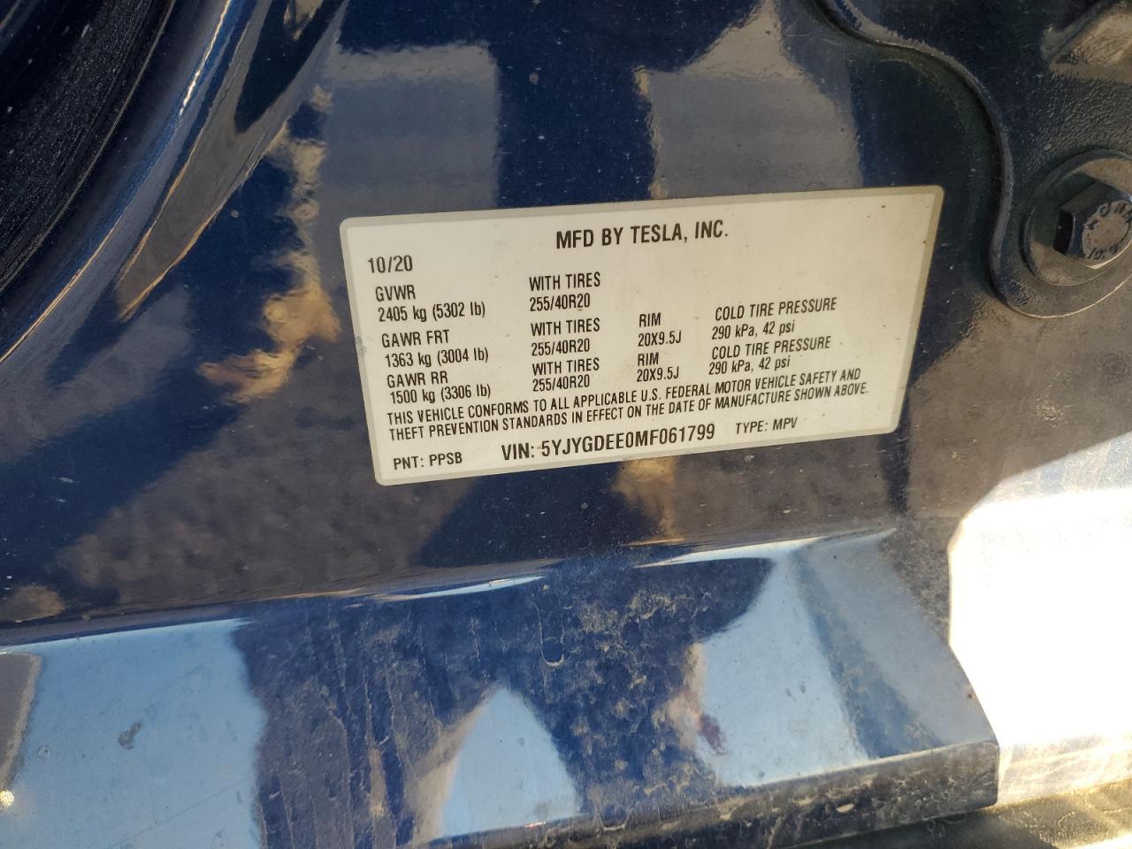 2021 TESLA MODEL Y