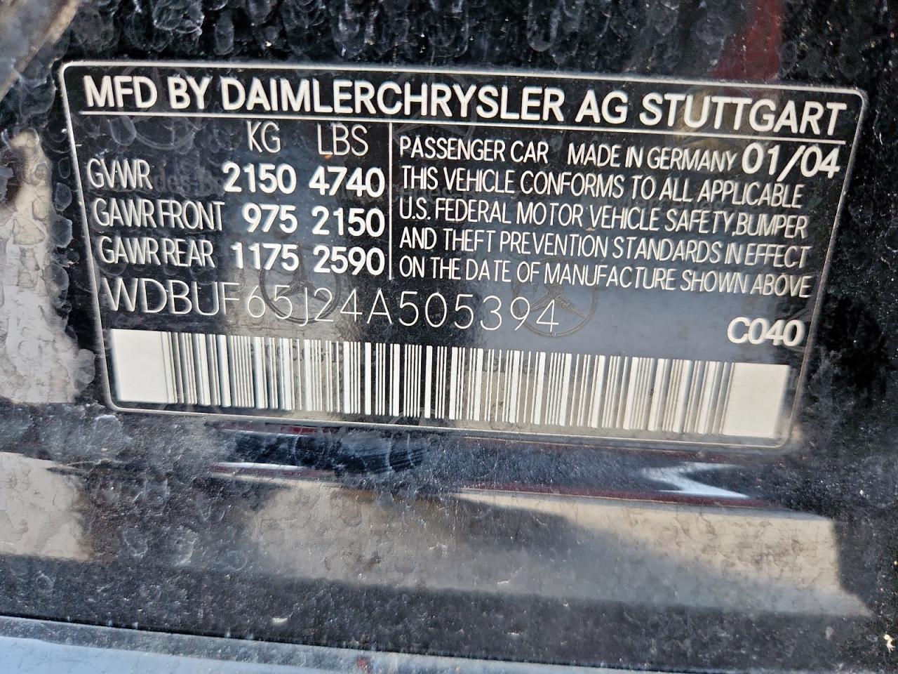 2004 MERCEDES-BENZ E-Class