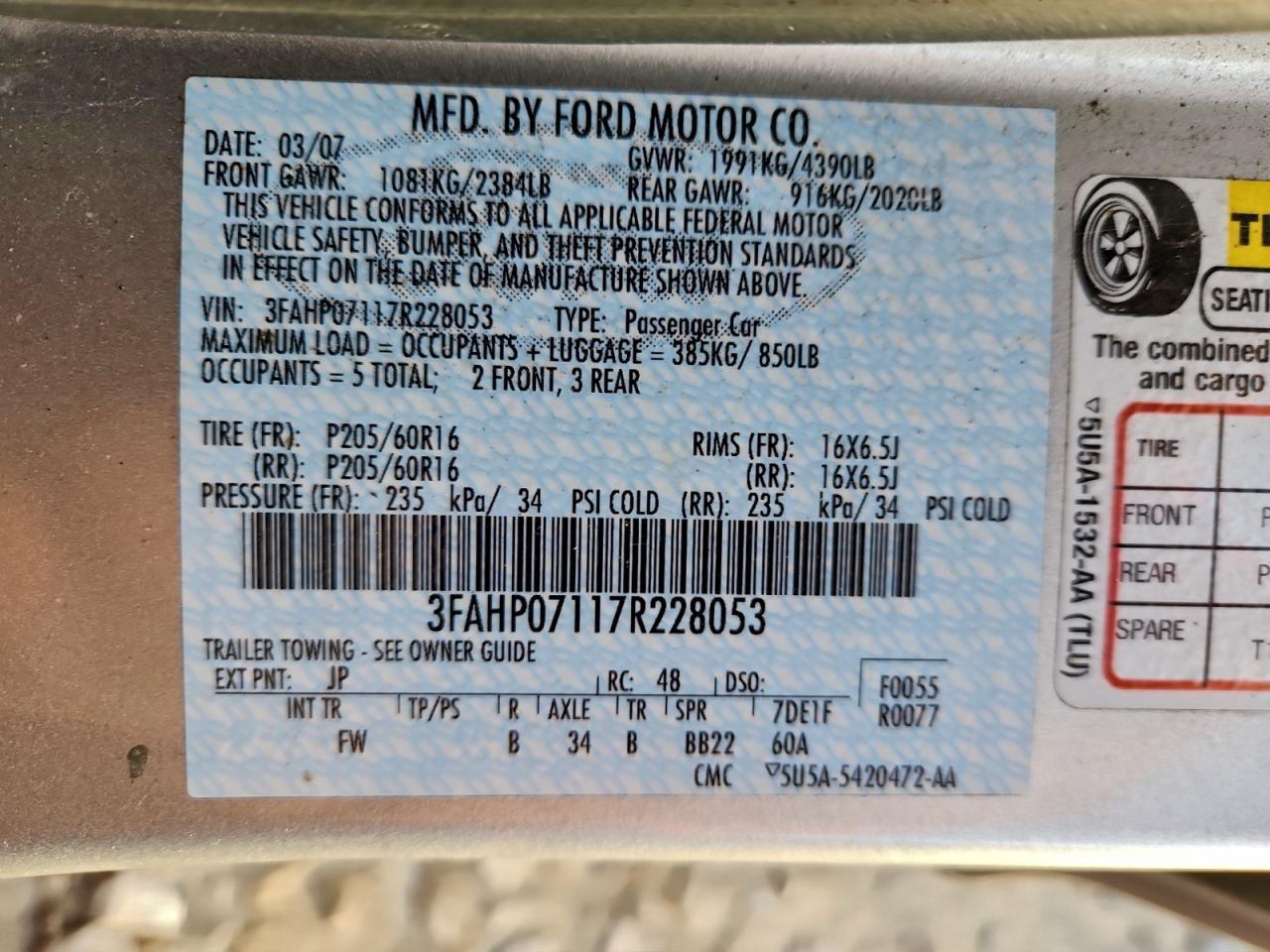 2007 FORD FUSION