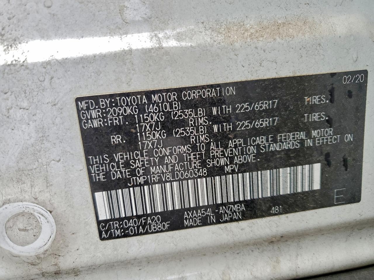 2020 TOYOTA RAV4