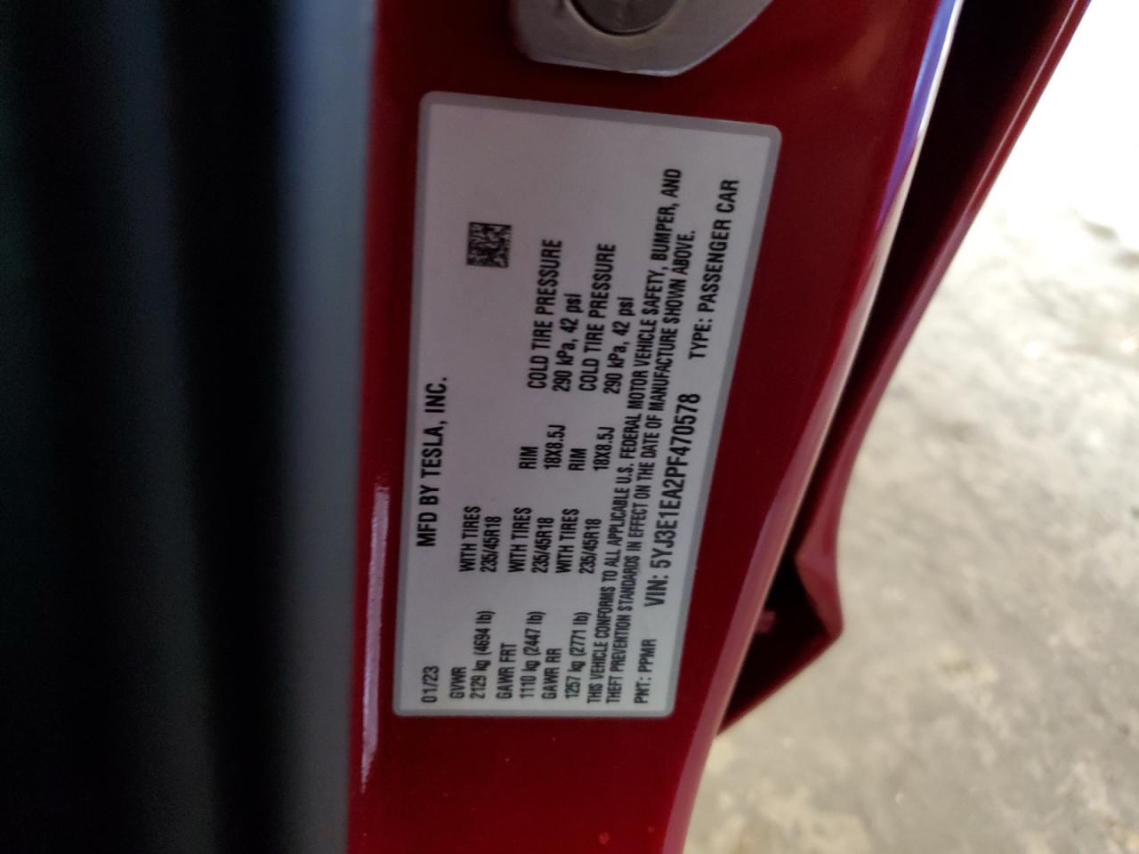 2023 TESLA MODEL 3