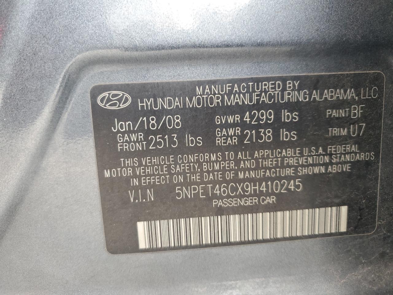2009 HYUNDAI SONATA