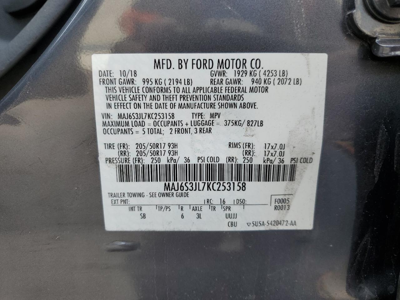 2019 FORD EcoSport