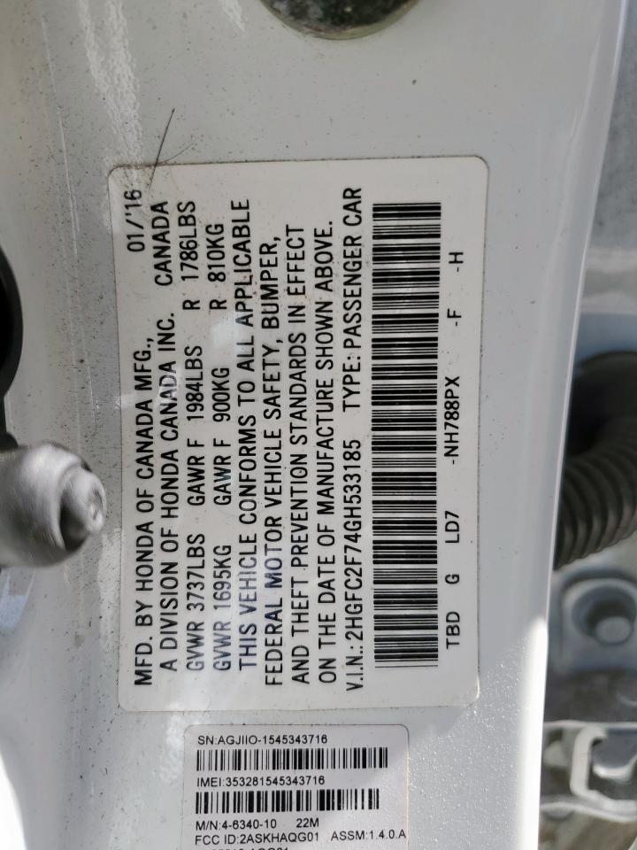 2016 HONDA CIVIC
