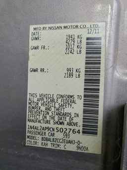 2012 NISSAN ALTIMA