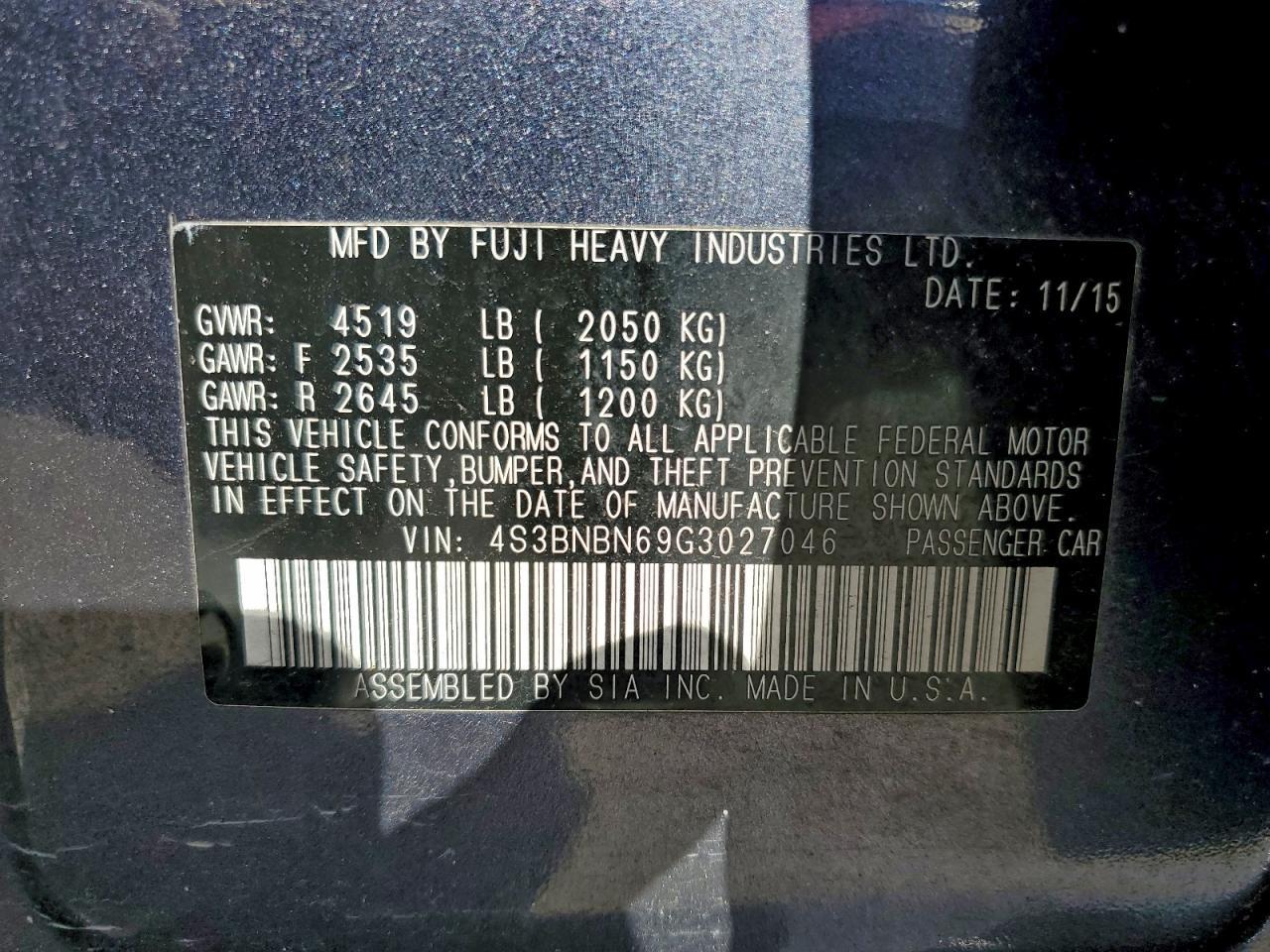 2016 SUBARU Legacy