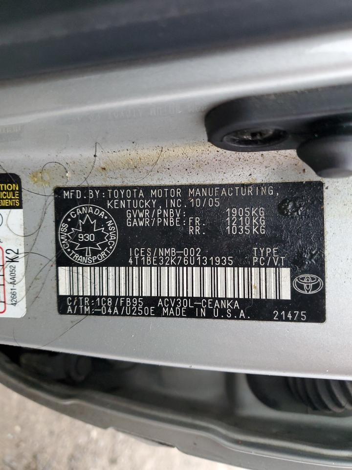2006 TOYOTA CAMRY