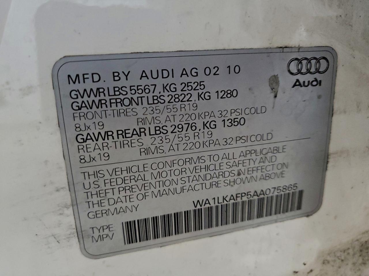 2010 AUDI Q5