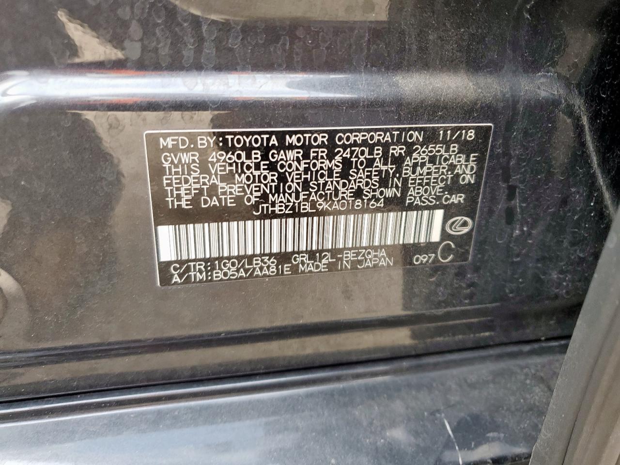 2019 LEXUS GS 350