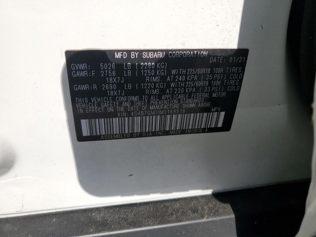 2021 SUBARU Outback