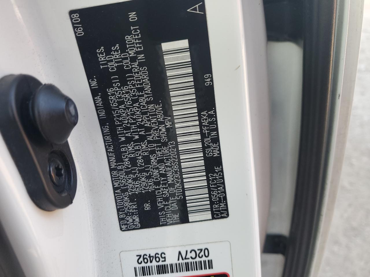 2008 TOYOTA SIENNA
