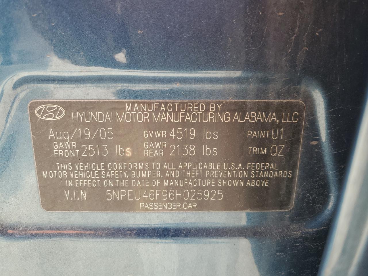 2006 HYUNDAI SONATA