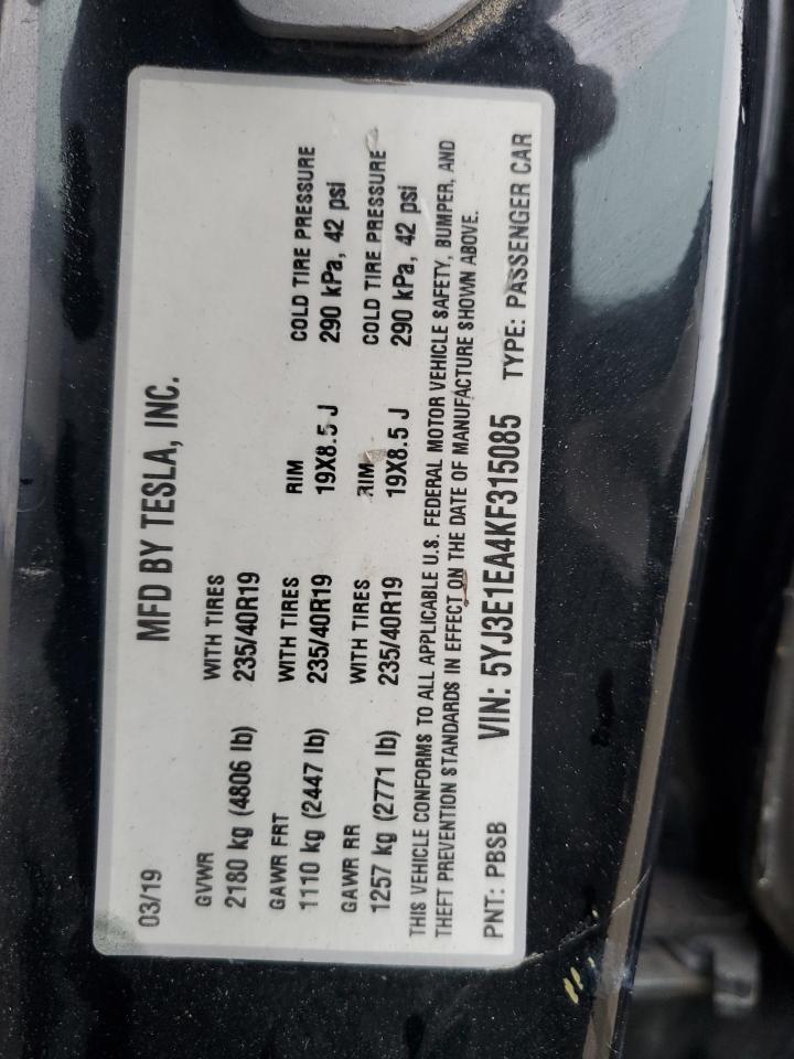 2019 TESLA MODEL 3
